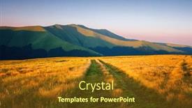  Presentation with green earth - Presentation design consisting of vivid-green-meadows background and a tawny brown colored foreground