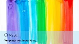  Presentation with watercolor design - Cool new slides with vivid-rainbow-watercolor-painting-artistic backdrop and a cyan colored foreground