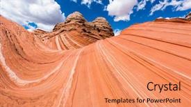  Presentation with sandstone - Presentation featuring vivid sandstone formation in coyote background and a coral colored foreground