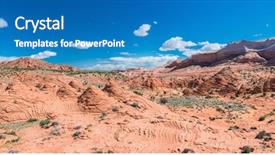  Presentation with sandstone - Slides having vivid sandstone formation in coyote background and a teal colored foreground