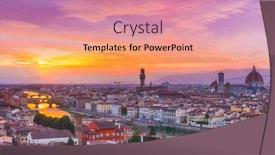  Presentation with michelangelo - Slide deck featuring vivid sunset over river arno in florence seen from michelangelo square in the picture could be seen cathedral santa maria del fiore city hall palazzo vecchio and famous bridge ponte vecchio background and a coral colored foreground