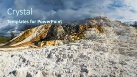  Presentation with hot springs - Audience pleasing slides consisting of vivid-thermal-terraces-rock-formations backdrop and a ocean colored foreground