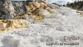  Presentation with hot springs - PPT layouts enhanced with vivid-thermal-terraces-rock-formations background and a light gray colored foreground