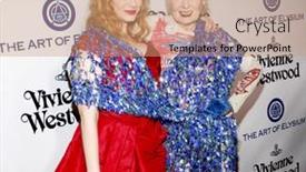  Presentation with annual gala - Colorful PPT layouts enhanced with vivienne-westwood-and-christina-hendricks backdrop and a  colored foreground