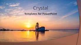  Presentation with monastery - Beautiful slides featuring vlacherna monastery in corfu greece backdrop and a teal colored foreground