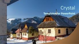  Presentation with unesco - Amazing slide deck having vlkolinec-village-unesco-site backdrop and a ocean colored foreground