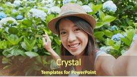  Presentation with self compassion - Cool new PPT theme with vlog on cellphone and talk backdrop and a tawny brown colored foreground