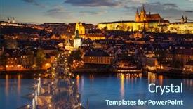  Presentation with nature river - Slide deck with vltava river in prague czech background and a ocean colored foreground