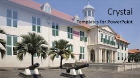  Presentation with colonial - PPT theme consisting of voc - dutch colonial building 2 background and a light blue colored foreground