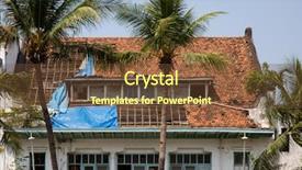  Presentation with colonial - Presentation having voc - dutch colonial building in jakarta background and a tawny brown colored foreground