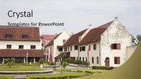  Presentation with fort - Audience pleasing theme consisting of voc - fort rotterdam backdrop and a white colored foreground