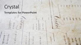  Presentation with financial report - Presentation theme with voc - old financial report background and a light gray colored foreground