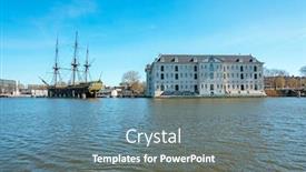  Presentation with maritime - Cool new slide deck with voc-ship-and-maritime-museum backdrop and a seafoam green colored foreground