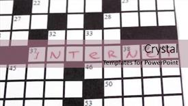  Presentation with game crossword puzzle - Amazing PPT theme having vocabulary words - crossword puzzle close-up backdrop and a coral colored foreground