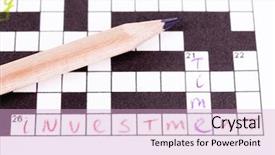  Presentation with game crossword puzzle - Cool new PPT layouts with vocabulary words - crossword puzzle close-up backdrop and a lemonade colored foreground