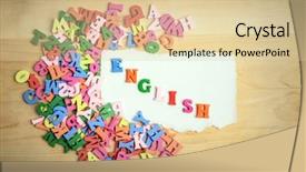  Presentation with wood board - Presentation theme with vocabulary words - english word in wooden letters background and a lemonade colored foreground