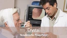  Presentation with clinical examination - Slides with vocal cords - doctor performing laryngoscopy throat examination background and a coral colored foreground