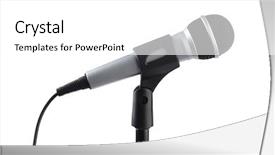  Presentation with cutout paper people standing around globe holding hands - Slide deck with vocal cords - microphone on stand cutout isolated background and a white colored foreground