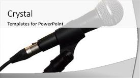  Presentation with stand up comedy 3d rendering - Presentation theme having vocal cords - microphone on stand isolated background and a  colored foreground