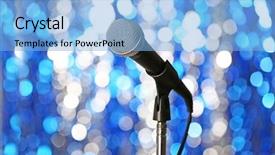  Presentation with blue origin - Slide set enhanced with vocal cords - microphone on stand on blue background and a light blue colored foreground