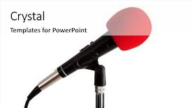  Presentation with currant black white and red - Cool new slides with vocal cords - microphone with red foam windscreen backdrop and a white colored foreground