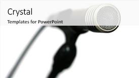  Presentation with stand - Audience pleasing presentation theme consisting of vocal cords - studio microphone on stand isolated backdrop and a white colored foreground