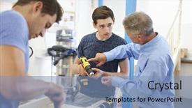  Presentation with helping - Slide deck having vocation - teacher helping college student studying background and a teal colored foreground