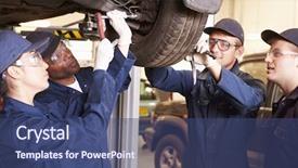  Presentation with vocational training - Amazing slide deck having vocational education - teacher helping students training backdrop and a ocean colored foreground