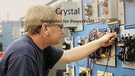  Presentation with vocational school - Beautiful presentation featuring vocational education teacher wiring backdrop and a coral colored foreground