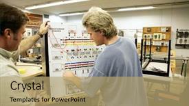  Presentation with vocational school - PPT theme consisting of vocational school - adult education student learning background and a coral colored foreground