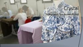  Presentation with temprature smart room - Audience pleasing slides consisting of vocational school - closeup on mannequin in dressmaking backdrop and a  colored foreground