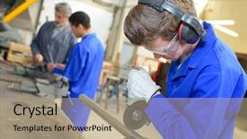  Presentation with vocational school - Slides having vocational school - craft class background and a coral colored foreground