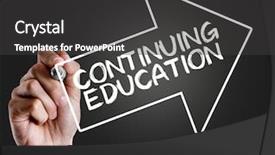  Presentation with vocational school - Slides featuring vocational school - hand writing the text continuing background and a dark gray colored foreground