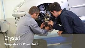  Presentation with change - Slide deck with vocational school - instructor showing student how background and a gray colored foreground