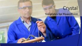  Presentation with pipe - Theme consisting of vocational school - shaping a pipe background and a soft green colored foreground