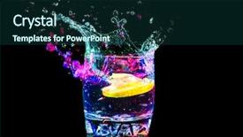  Presentation with vodka - Amazing presentation theme having vodka - colourful coctail on the black backdrop and a ocean colored foreground