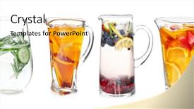  Presentation with ideas - Colorful PPT theme enhanced with vodka - different drinks in glass jugs backdrop and a lemonade colored foreground
