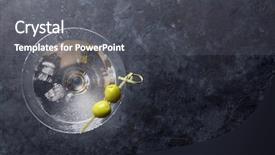 Presentation with dark space - PPT layouts featuring vodka - martini cocktail on dark stone background and a gray colored foreground