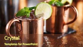  Presentation with vodka - PPT layouts consisting of vodka - two moscow mules in copper background and a tawny brown colored foreground