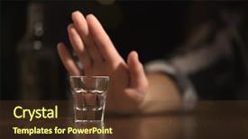  Presentation with alcohol vodka - PPT layouts consisting of vodka - woman refusing to drink alcohol background and a tawny brown colored foreground