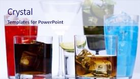  Presentation with alcohol - Theme featuring vodka bottle - alcohol drinks set background and a sky blue colored foreground