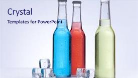  Presentation with alcohol vodka - PPT theme featuring vodka bottle - alcohol drinks background and a sky blue colored foreground