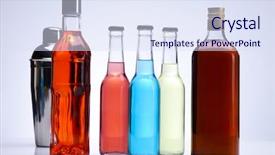  Presentation with alcohol vodka - Colorful PPT theme enhanced with vodka bottle - alcohol backdrop and a sky blue colored foreground