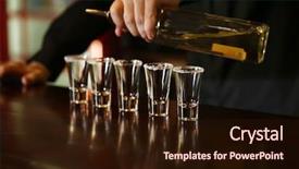  Presentation with vodka - Beautiful slide set featuring vodka bottle - bartender is pouring tequila backdrop and a wine colored foreground