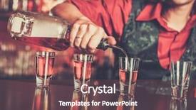  Presentation with shots - Amazing slide set having vodka bottle - beautiful redhead barmaid making shots backdrop and a violet colored foreground