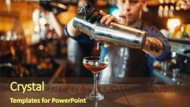  Presentation with bartender - Slides consisting of vodka bottle - male bartender pouring drink background and a tawny brown colored foreground