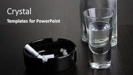  Presentation with vodka - Colorful presentation theme enhanced with vodka-on-table-close-up backdrop and a dark gray colored foreground