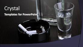  Presentation with vodka - Amazing PPT theme having vodka on table close-up backdrop and a dark gray colored foreground