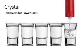  Presentation with vodka - Presentation theme having vodka pouring into shot glasses background and a white colored foreground
