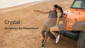  Presentation with dance beautiful couple dancing ballroom - Presentation theme with voeux - beautiful young couple embracing while background and a coral colored foreground